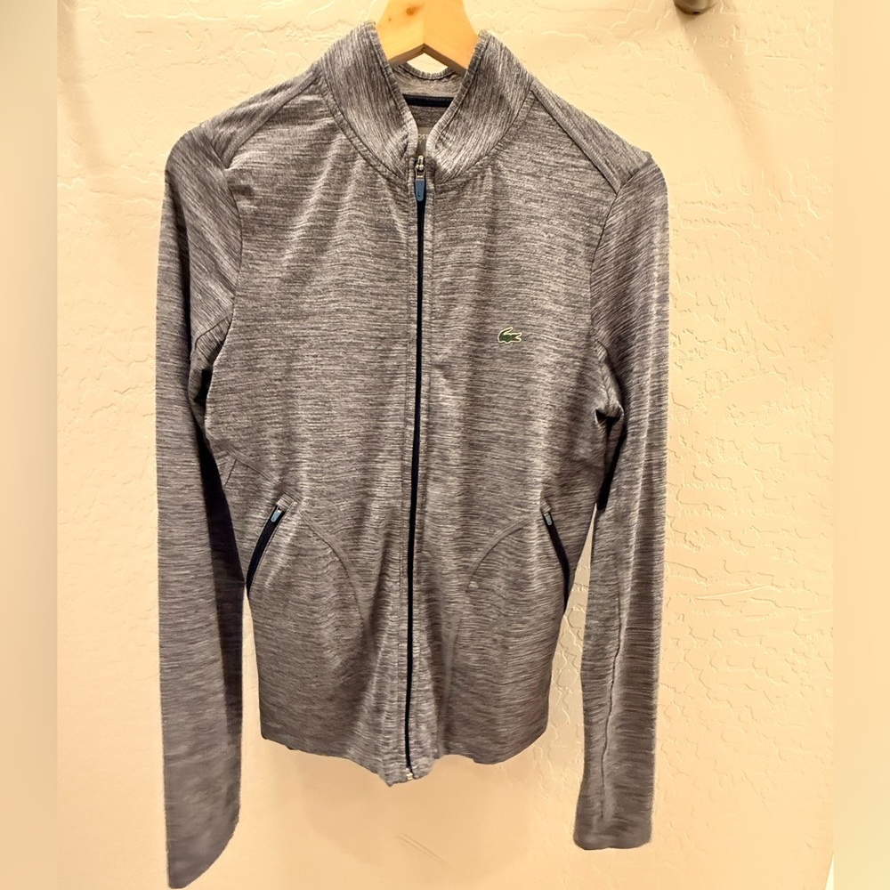 Lacoste Women’s Heathered Gray Full-Zip Golf Jacket EUC size 38 M